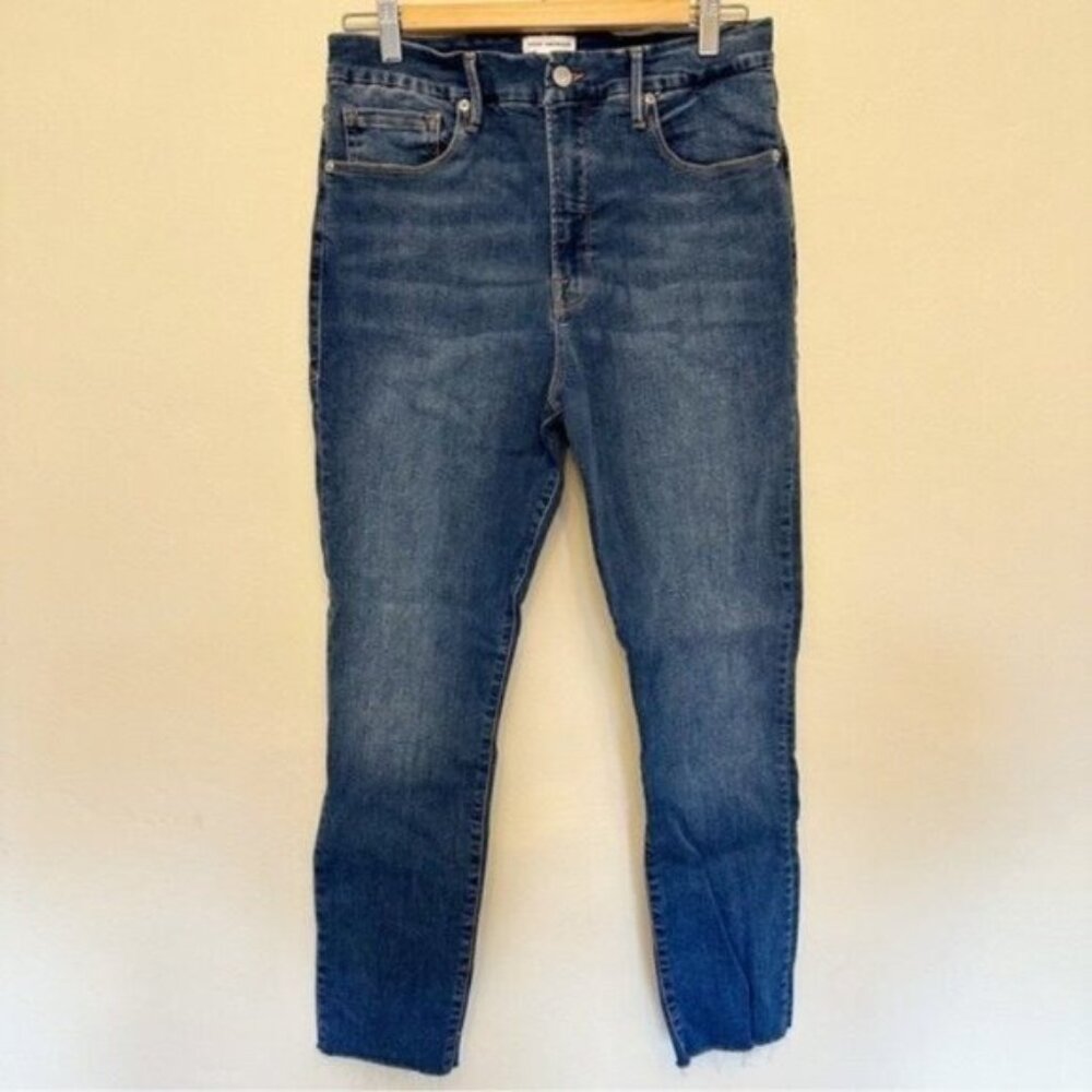 Good American Women's Blue Denim Skinny Crop Ankle Jeans